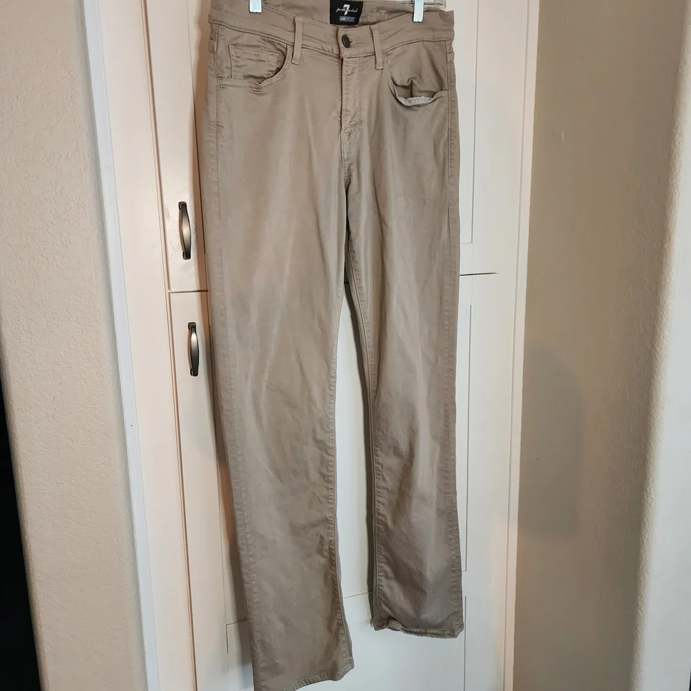 7 For All Mankind Khaki Straight-Leg Pants
